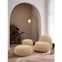 INOSIGN Polsterhocker "Mithras I Lieferzeit nur 2 Wochen, passend zum Sessel Mithras II", Bouclé oder Fellimitat, Durchmesser 65 oder 85 cm von Inosign