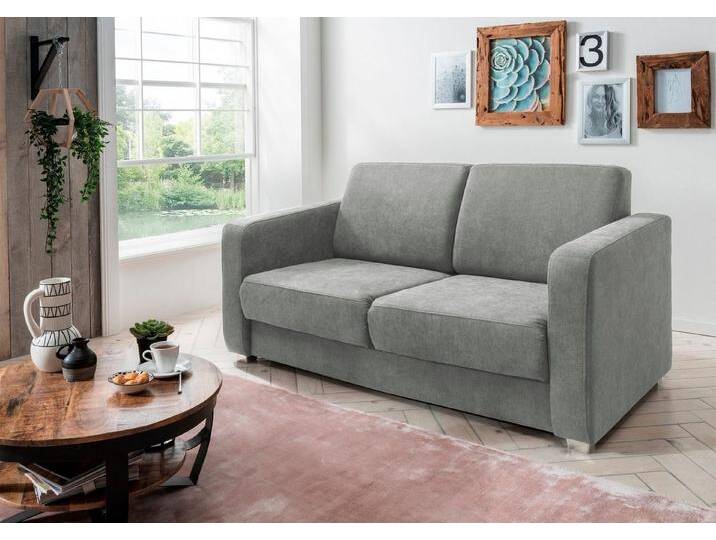 INOSIGN Schlafsofa Mia Problemlöser Sofa, Einzelauszug, Bettsofa, zeitlos und bequem, mit 2 Einzelauszügen als Längsschläfer, grau, hellgrau von Inosign