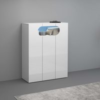 INOSIGN Schuhschrank "Real,Schuhschrank,Schuhkommode,Schuhregal,Breite 90 cm", komplett Hochglanz lackiert, 3 Türen mit offenem Fach in ovaler Form von Inosign