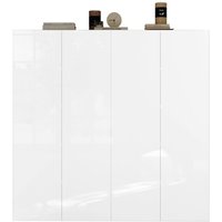 INOSIGN Schuhschrank "SMILE Breite 124 cm, Höhe 114 cm, Schuhregal mit 5 Ebenen, 10 Fächer," Schuhkommode in Weiss Hochglanz Lack von Inosign