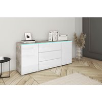 INOSIGN Sideboard "VERA, grifflos", verstellbare Einlegeböden, Wahlweise mit oder ohne Beleuchtung von Inosign