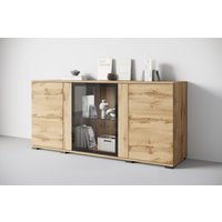 INOSIGN Sideboard "Caro, modernes Design mit Glaseinsätzen, Breite 150 cm", (1 St.), Grifflose Fronten mit Push-to-Open, höhenverstellbare Einlegeböden von Inosign