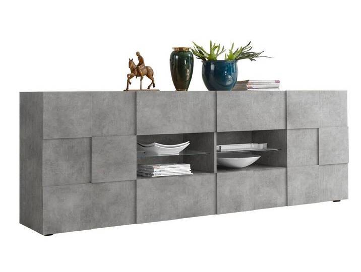 INOSIGN Sideboard Dama Breite 241, Kommode 2 Türen u. 4 Schubkästen, Anrichte, Front in 3D-Optik, viel Stauraum, verschiedene Farben, grau von Inosign