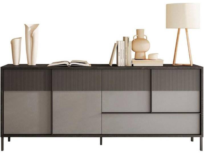 INOSIGN Sideboard Everest Breite 206 cm, Kommode mit 4 Türen u. 1 Schubkasten, Anrichte, Soft/Self Closing, Korpus 22 mm, grau von Inosign