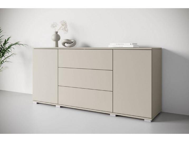 INOSIGN Sideboard Kenia, Kommode für das Schlafzimmer/Wohnzimmer (1 St), Modernes Sideboard mit 3 Schubladen und 4 Fächern, Breite 150 cm, beige von Inosign