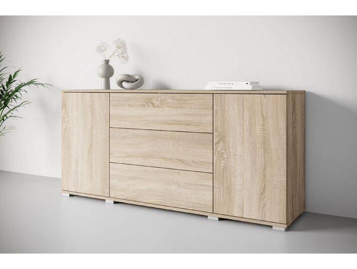 INOSIGN Sideboard Kenia, Kommode für das Schlafzimmer/Wohnzimmer (1 St), Modernes Sideboard mit 3 Schubladen und 4 Fächern, Breite 150 cm, braun von Inosign