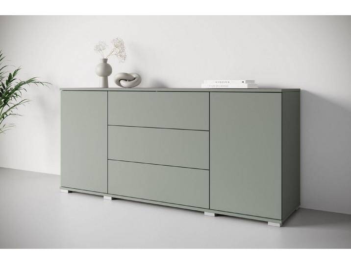 INOSIGN Sideboard Kenia, Kommode für das Schlafzimmer/Wohnzimmer (1 St), Modernes Sideboard mit 3 Schubladen und 4 Fächern, Breite 150 cm, grün von Inosign
