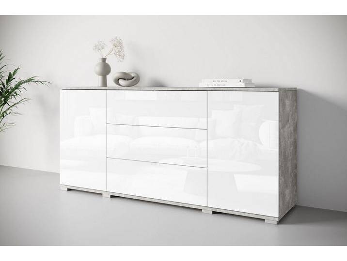 INOSIGN Sideboard Kenia, Kommode für das Schlafzimmer/Wohnzimmer (1 St), Modernes Sideboard mit 3 Schubladen und 4 Fächern, Breite 150 cm, weiß von Inosign