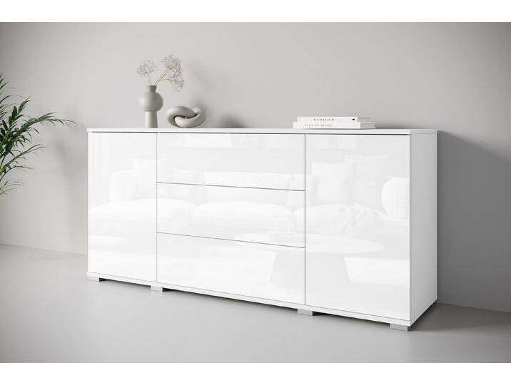 INOSIGN Sideboard Kenia, Kommode für das Schlafzimmer/Wohnzimmer (1 St), Modernes Sideboard mit 3 Schubladen und 4 Fächern, Breite 150 cm, weiß von Inosign