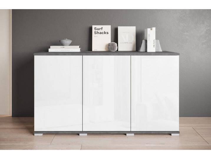 INOSIGN Sideboard Kenia, moderne grifflose Kommode mit 3 Türen, Breite 120 cm (1 St), Push-to-Open-Fronten, höhenverstellbaren Einlegeböden, schwarz von Inosign