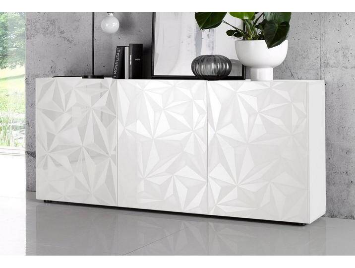 INOSIGN Sideboard Prisma Breite 181, Kommode 3 Türen, Anrichte, Front mit elegantem Siebdruck, grifflos, viel Stauraum, weiß von Inosign