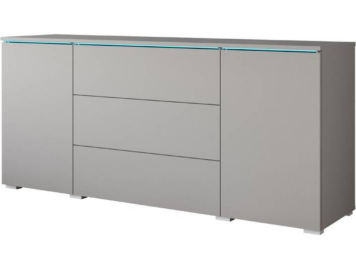 INOSIGN Sideboard VERA, grifflos, verstellbare Einlegeböden, Wahlweise mit oder ohne Beleuchtung, grau weiß, mit Beleuchtung von Inosign