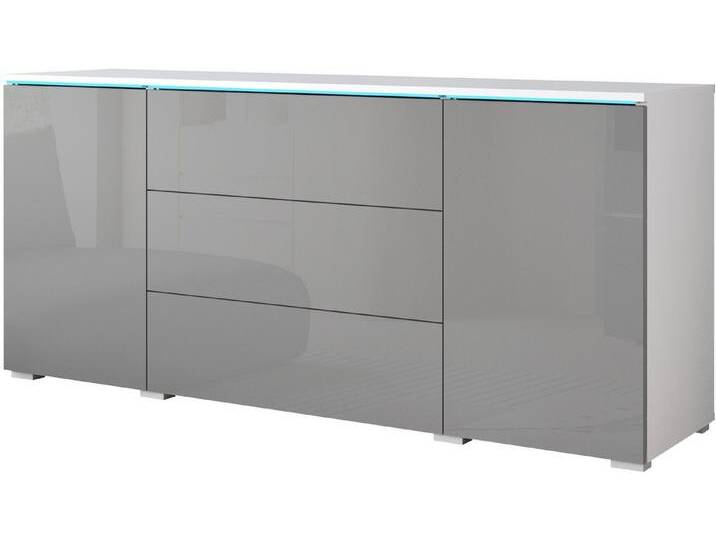 INOSIGN Sideboard VERA, grifflos, verstellbare Einlegeböden, Wahlweise mit oder ohne Beleuchtung, grau weiß, ohne Beleuchtung von Inosign