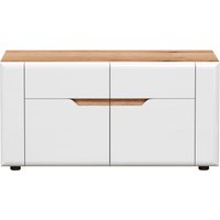 INOSIGN Sitzbank "Marlon", (Packung, 1 St.), Maße (B/H/T in cm): (91/47/38) - Farbe Weiß Hochglanz und Eiche von Inosign