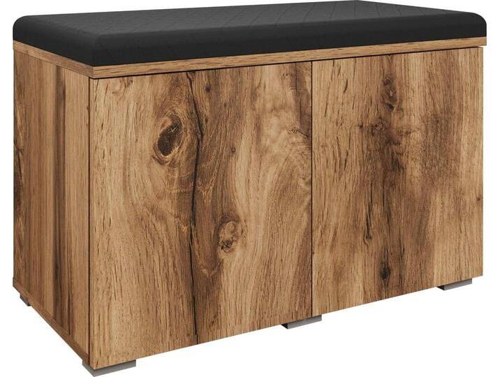 INOSIGN Sitzbank Paris (inkl. Sitzkissen), moderne Truhenbank B/T/H 70x35x45, Flurbank mit Sitz aus Kunstleder, braun von Inosign