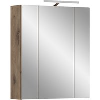 INOSIGN Spiegelschrank 2 Stk. tlg. Florenz, Spiegelschrank inkl. Beleuchtung, Nox Oak NB, 3-türig von Inosign