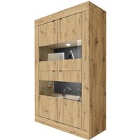 INOSIGN Vitrine "Basic Höhe 162 cm, Standvitrine mit 4 Türen - Metallgriffe,", Stauraumvitrine in moderner Rahmenoptik, Hochschrank, Anrichte von Inosign