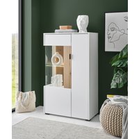 INOSIGN Vitrine "Hudson, Stauraumvitrine", in moderner Trendfarbe, Griffe aus Metall (Schwarz), Höhe 125 cm von Inosign