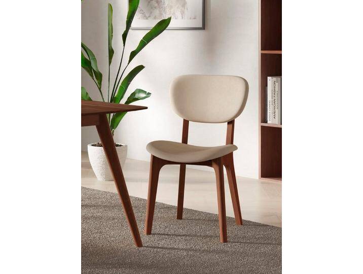INOSIGN Stuhl COZY Made in Italy (Set, 2 St), Gestell in Buche, Kirsch- oder Nussbaum, Massivholz, Design Stuhl, beige braun von Inosign