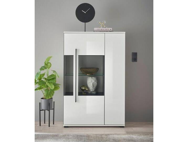 INOSIGN Vitrine Cantara, Vitrinenschrank in Eiche Evoke oder weiß, Standvitrine schwarzer Stangengriff, ausreichend Stauraum, vielseitig einsetzbar INOSIGN Vitrine Cantara, Vitrinenschrank in Eiche Evoke oder weiß, Standvitrine schwarzer Stangengriff, ausreichend Stauraum, vielseitig einsetzbar von Inosign