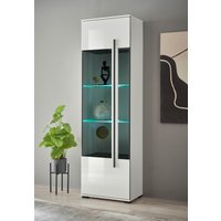 INOSIGN Vitrine "Cantara, Vitrinenschrank in Eiche Evoke oder weiß, Standvitrine" schwarzer Stangengriff, ausreichend Stauraum, vielseitig einsetzbar von Inosign