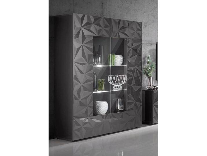 INOSIGN Vitrine Prisma Höhe 166 cm, Breite 121 cm, Stauraumvitrine mit 2 Türen, Standvitrine - Front mit elegantem Siebdruck, grifflos, viel Stauraum von Inosign