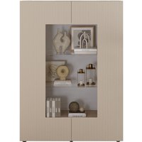 INOSIGN Vitrine "RIO, Höhe 166 cm, Hochschrank mit 2 Türen, Anrichte, Standvitrine", geriffelte Front, modern u. elegant, viel Stauraum von Inosign