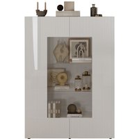 INOSIGN Vitrine "RIO, Höhe 166 cm, Hochschrank mit 2 Türen, Anrichte, Standvitrine", geriffelte Front, modern u. elegant, viel Stauraum von Inosign