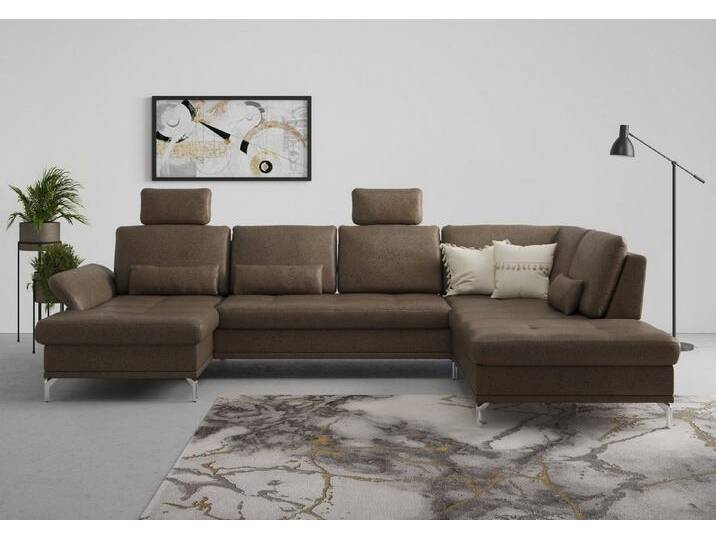 INOSIGN Wohnlandschaft Palm Beach U-Form, Federkern, mit Sitztiefenverstellung, braun von Inosign