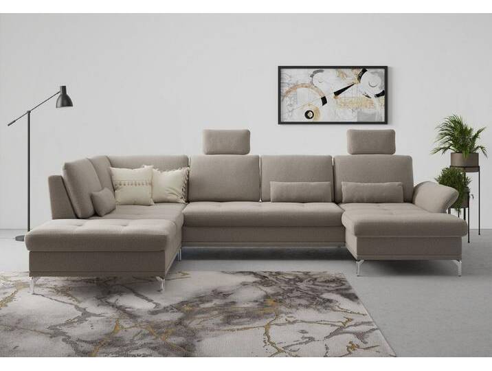 INOSIGN Wohnlandschaft Palm Beach U-Form, Federkern, mit Sitztiefenverstellung, braun von Inosign