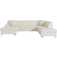 DOMO collection Wohnlandschaft "Turah moderne Steppung, incl. Zierkissen, auch in Leder,", wahlweise mit Bettfunktion, B/T/H: 297/82/75 cm, U-Form von Domo Collection