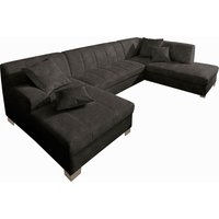 DOMO collection Wohnlandschaft "Turah moderne Steppung, incl. Zierkissen, auch in Leder,", wahlweise mit Bettfunktion, B/T/H: 297/82/75 cm, U-Form von Domo Collection