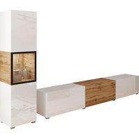 INOSIGN Wohnwand "BERLIN I, Vitrine Türschlag links/rechts wechselbar", (Komplett-Set, 2 St.), moderne grifflose Mediawand Breite 220 cm, Vitrine mit Verglasung von Inosign