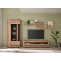 INOSIGN Wohnwand "Cantara, moderne Anbauwand, Wohnzimmer-Set, in Eiche Evoke oder Weiß", (Set), enthält eine Vitrine, ein Lowboard und zwei Wandboards von Inosign