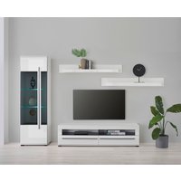 INOSIGN Wohnwand "Cantara, moderne Anbauwand, Wohnzimmer-Set, in Eiche Evoke oder Weiß", (Set), enthält eine Vitrine, ein Lowboard und zwei Wandboards von Inosign