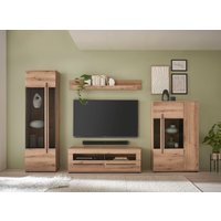 INOSIGN Wohnwand "Cantara, moderne Anbauwand, Wohnzimmer-Set, in Eiche Evoke oder Weiß", (Set), enthält zwei Vitrinen, ein Lowboard und ein Wandboard von Inosign