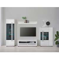 INOSIGN Wohnwand "Cantara, moderne Anbauwand, Wohnzimmer-Set, in Eiche Evoke oder Weiß", (Set), enthält zwei Vitrinen, ein Lowboard und ein Wandboard von Inosign