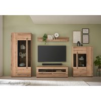 INOSIGN Wohnwand "Cantara, moderne Anbauwand, Wohnzimmer-Set, in Eiche Evoke oder Weiß", (Set), enthält zwei Vitrinen, ein Lowboard und ein Wandboard von Inosign