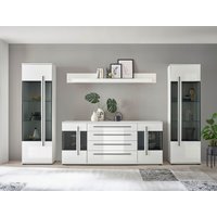 INOSIGN Wohnwand "Cantara, moderne Anbauwand, Wohnzimmer-Set, in Eiche Evoke oder Weiß", (Set), enthält zwei Vitrinen, ein Sideboard und ein Wandboard von Inosign