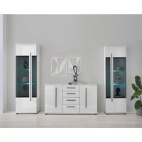 INOSIGN Wohnwand "Cantara, moderne Anbauwand, Wohnzimmer-Set, in Eiche Evoke oder Weiß", (Set), enthält zwei Vitrinen und ein Sideboard von Inosign