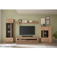 INOSIGN Wohnwand "Cantara, moderne Anbauwand, Wohnzimmer-Set, in Eiche Evoke oder Weiß", (Set, 4 St.), enthält zwei Vitrinen, ein Lowboard und ein Wandboard von Inosign