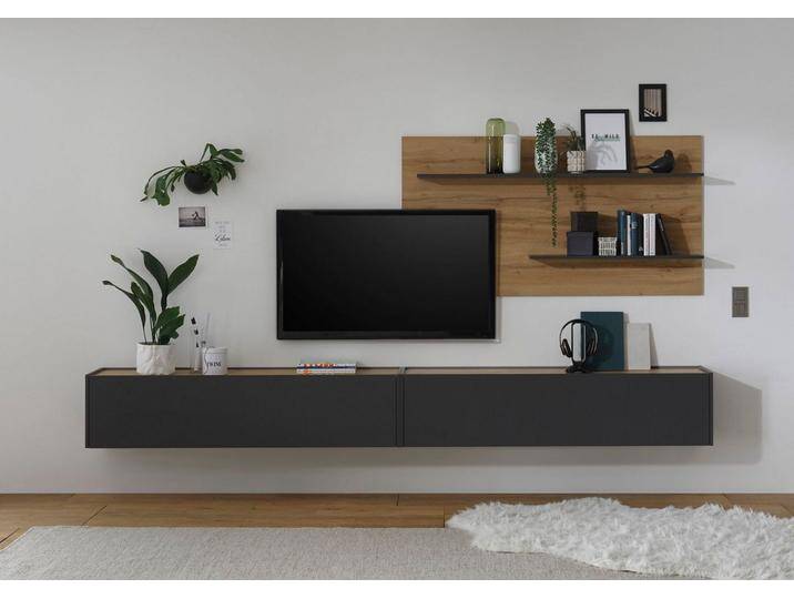 INOSIGN Wohnwand City/Giron, moderne Anbauwand, Komplettset in vielen Farben verfügbar, (Set, 3-St), enthält zwei Hängeschränke & ein Wandpaneel, grau von Inosign