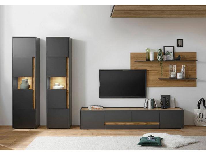INOSIGN Wohnwand City/Giron, moderne Anbauwand, Komplettset in vielen Farben verfügbar, (Set, 4-St), enthält zwei Vitrinen, ein Lowboard & ein Wandboard von Inosign