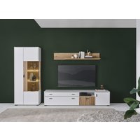 INOSIGN Wohnwand "HUDSON", (Set, 3 St.), mit moderner Rillenoptik, Griffe aus Metall (Schwarz), Breite 285 cm von Inosign