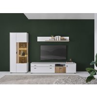 INOSIGN Wohnwand "HUDSON", (Set, 3 St.), mit moderner Rillenoptik, Griffe aus Metall (Schwarz), Breite 285 cm von Inosign