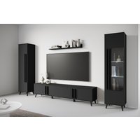 INOSIGN Wohnwand "Helsinki, Modernes Set mit verglaster Vitrine", (Komplett-Set, 4 St.), mit lamellengriffen, verstellbaren Einlegeböden und Kunststofffüßen von Inosign