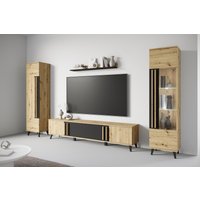 INOSIGN Wohnwand "Helsinki, Modernes Set mit verglaster Vitrine", (Komplett-Set, 4 St.), mit lamellengriffen, verstellbaren Einlegeböden und Kunststofffüßen von Inosign