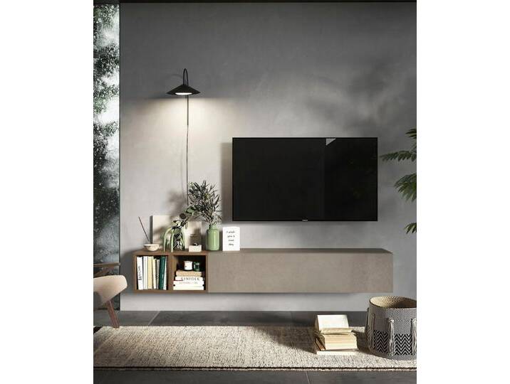 INOSIGN Wohnwand INFINITY, 2tlg. Breite 194 cm, Höhe variabel, Wohnwand, (Spar-Set, 2-St), (Lowboard hängend, Würfelregal 2er Set) von Inosign