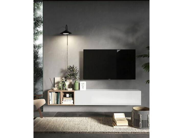 INOSIGN Wohnwand INFINITY, 2tlg. Breite 194 cm, Höhe variabel, Wohnwand, (Spar-Set, 2-St), (Lowboard hängend, Würfelregal 2er Set) von Inosign