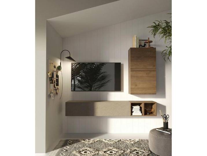 INOSIGN Wohnwand INFINITY, 4tlg. Breite 194 cm, Höhe variabel, Wohnwand, (Spar-Set, 3-St), (Lowboard hängend, Würfelregal 2er Set, 2x Hängewürfel) von Inosign